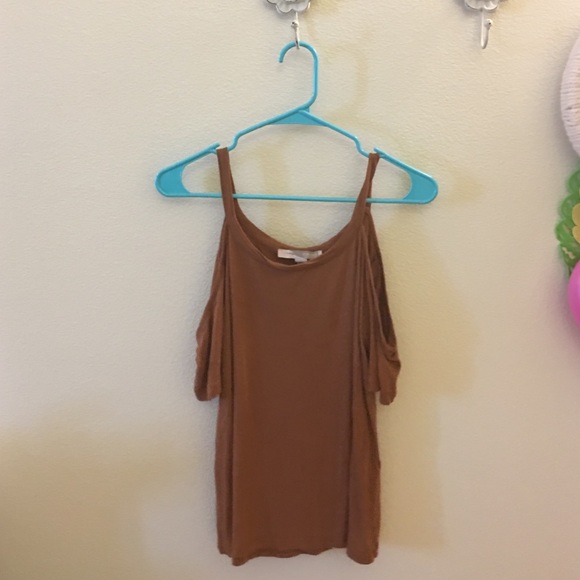 Brown, rust colored cut off t-shirt