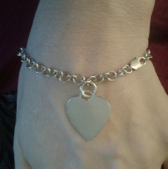SALE  Vintage Solid 925S Engravable Heart 4mmW Br
