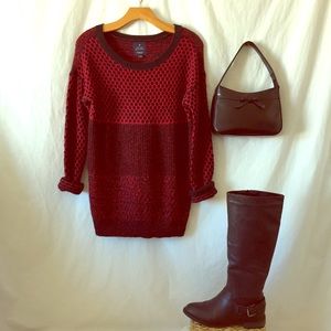 Red and Black Long Sweater