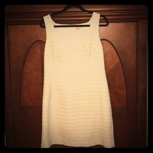 Lily Pulitzer GORGEOUS cream/gold boucle sheath 10