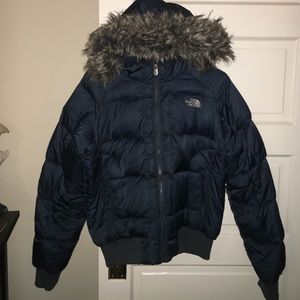 North Face hooded down puffer jacket women's med