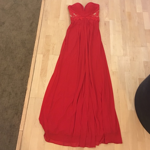 Red, beaded dress