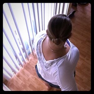 Ambiance Apparel White Flowy Crop Top