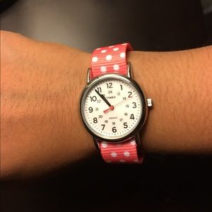 Women's Timex Weekender Pink Polka Dot Watch
