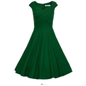 Pinup Green 50s swing party dress