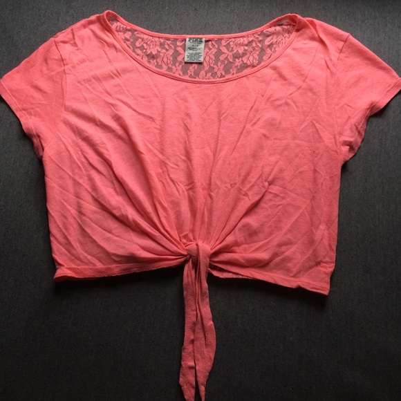 Hot Pink Lace Crop Top by PINK - Picture 2 of 4