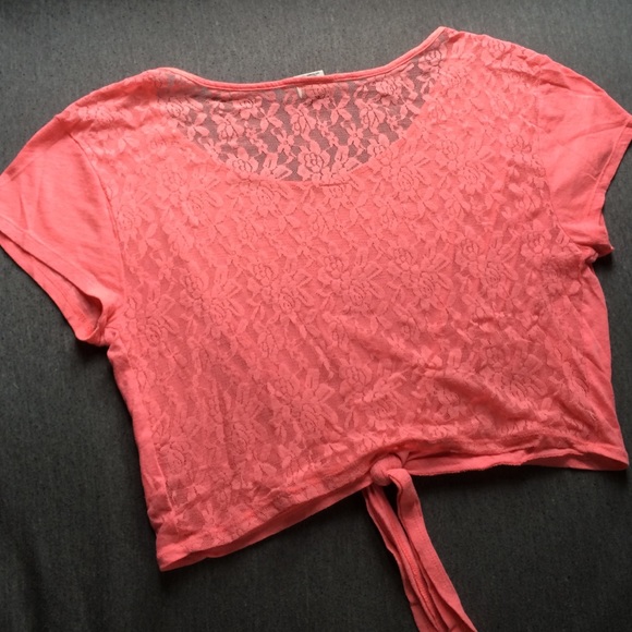 Hot Pink Lace Crop Top by PINK - Picture 3 of 4