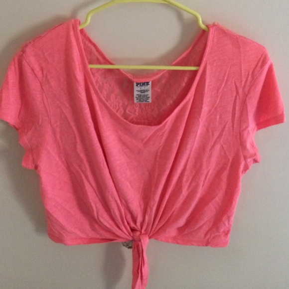Hot Pink Lace Crop Top by PINK - Picture 4 of 4