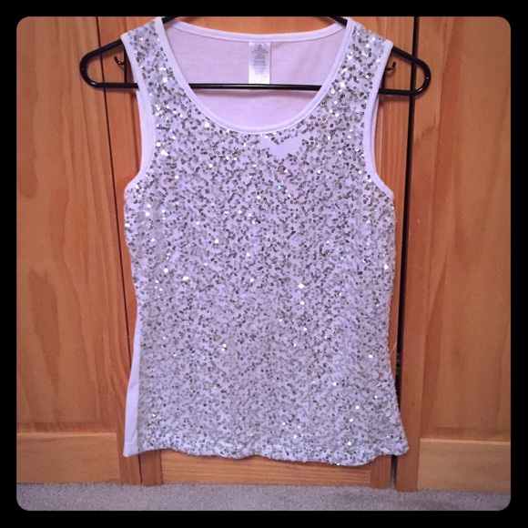 White sequin top