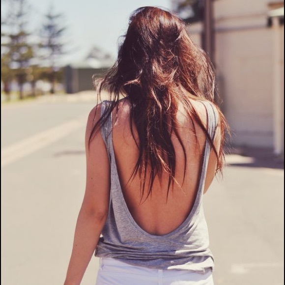 Charlotte Russe Tops - Marled Open Back Tank