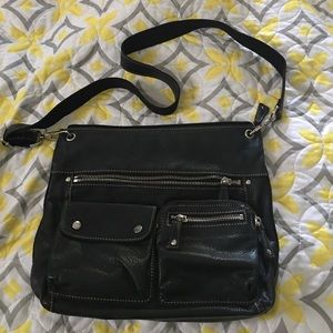 Black Fossil Morgan Top Zip Crossbody