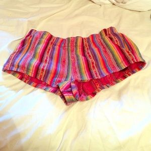 Bright striped Latin style shorts