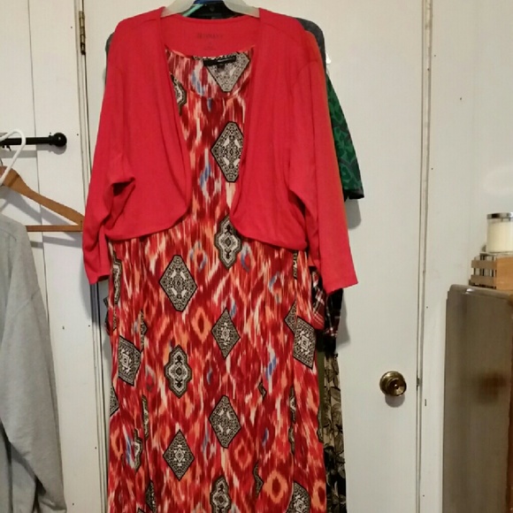 Women's Plus Maxi Dress n Cardigan set