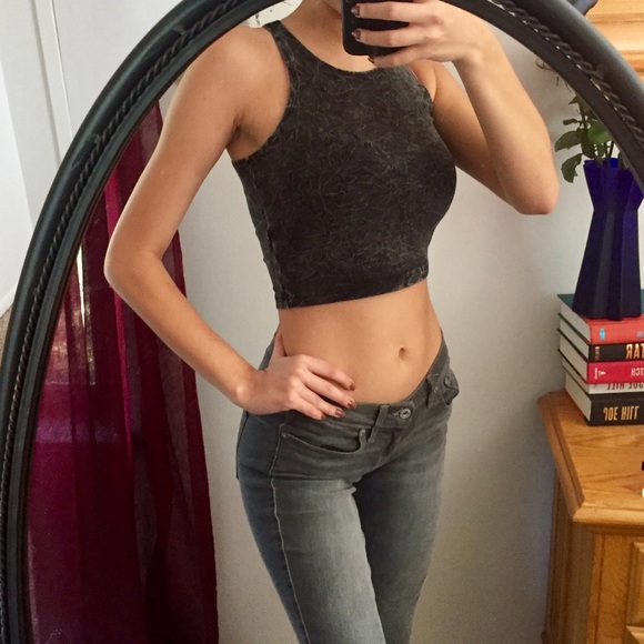 NWT Acid wash crop top