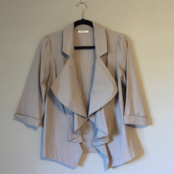 Grey Ruffled Blazer