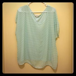 Forever 21 blue with gold polka dots plus top