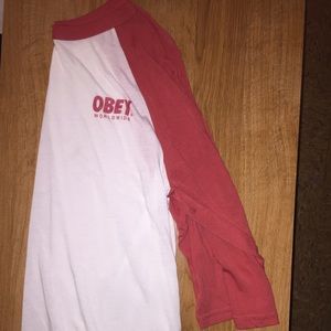 OBEY Raglan tee women's