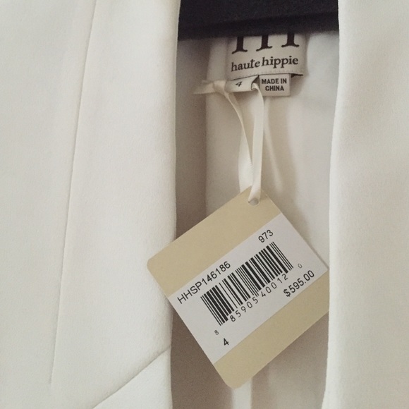 💋MAKE AN OFFER💋HAUTE HIPPIE tuxedo blazer white - Picture 4 of 4