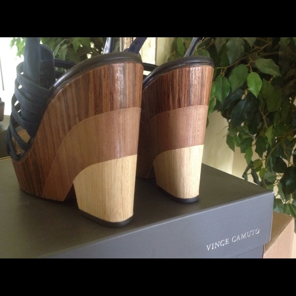 Vince Camuto Suede Wedge Sandals - Picture 2 of 4