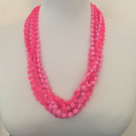 Vintage pink multi-strand necklace