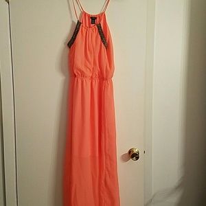 Coral maxi dress