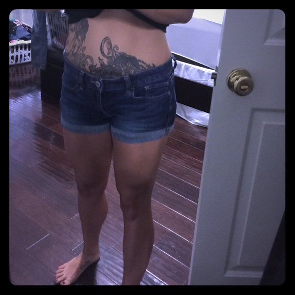 Express denim shorty shorts