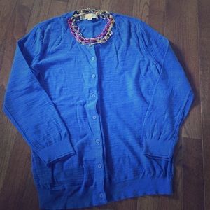LOFT blue 3/4 length sleeve cardigan