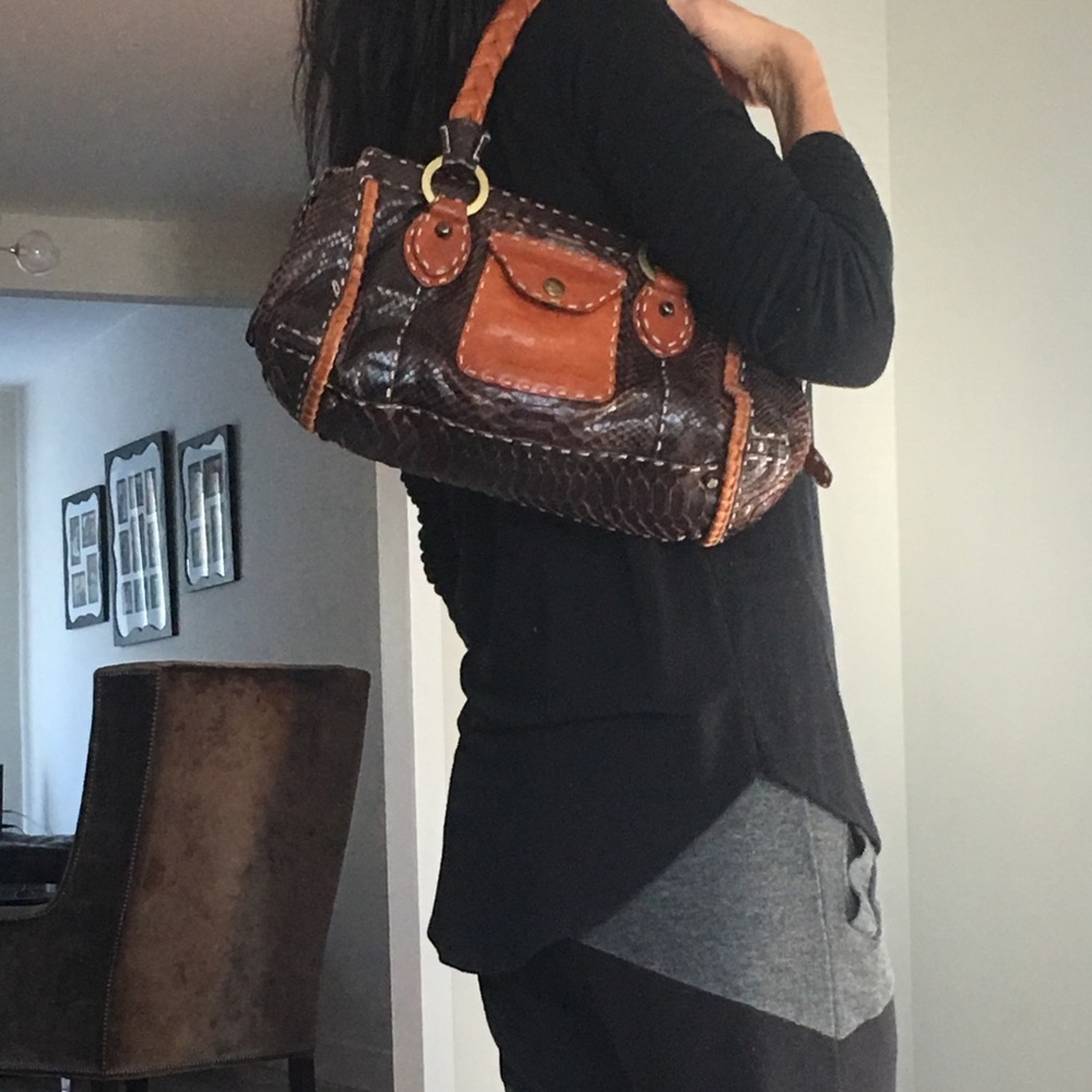 Giorgio G leather 2 tone bag - Picture 5 of 8