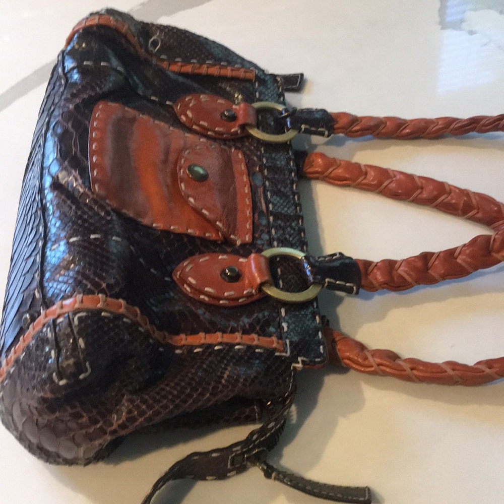 Giorgio G leather 2 tone bag - Picture 6 of 8