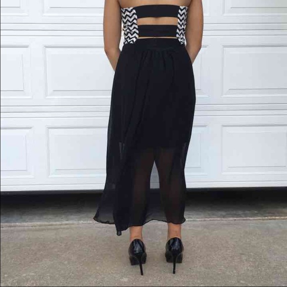 Black White Chevron Homecoming Dress - Picture 2 of 4