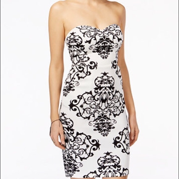 Black White Bodycon Homecoming Dress with Pockets!