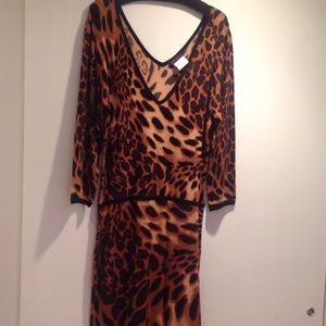 Leopard print sweater dress.