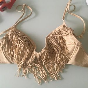 Luli Fama gold underwire top