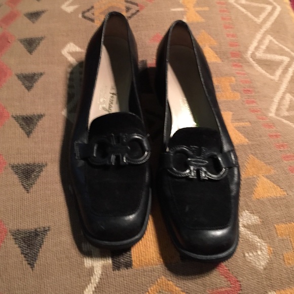 Ferragamo shoes, leather and suede
