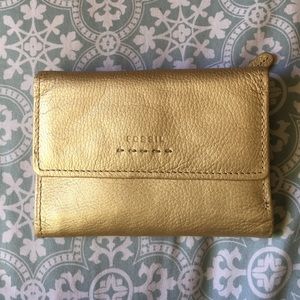 Fossil gold wallet