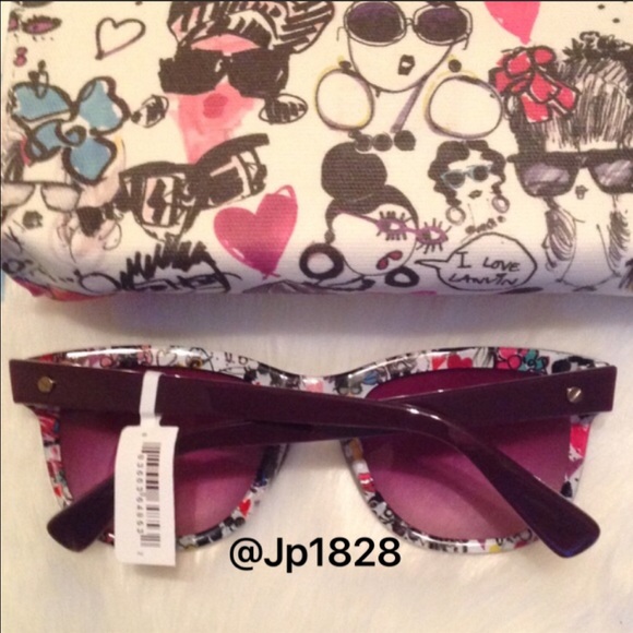 NWT Lanvin Paris Burgundy Wayfarer Sunglasses