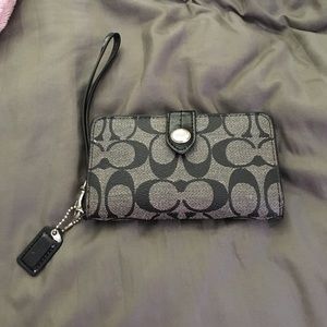 Black and grey coach wallet