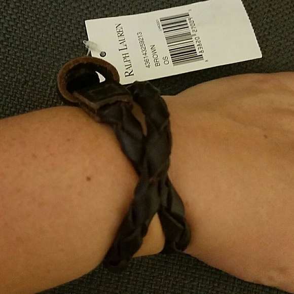SOLD Ralph Lauren braided leather wrap bracelet