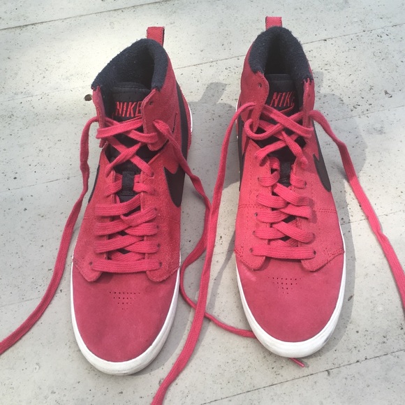 Red & Black Vintage Mid Nike High Tops