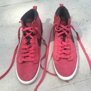 Red & Black Vintage Mid Nike High Tops