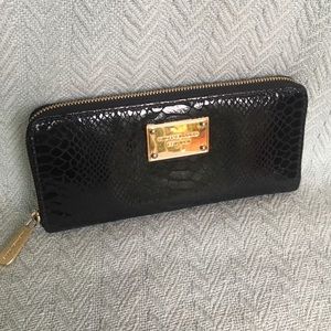 Michael Kors Black Python embossed leather wallet