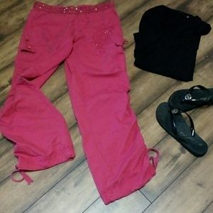Candie's capri pants. Red sparkles size 13