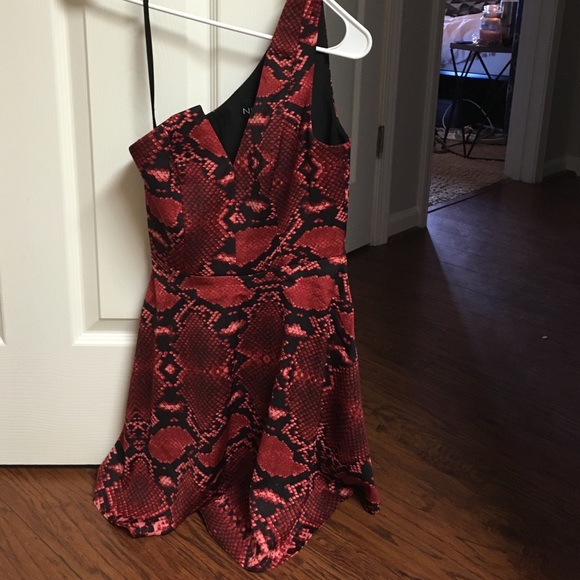Red Snake Print Dress