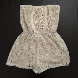 Floral Crochet Romper