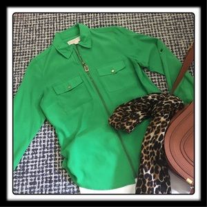 Michael Kors Green zipper shirt