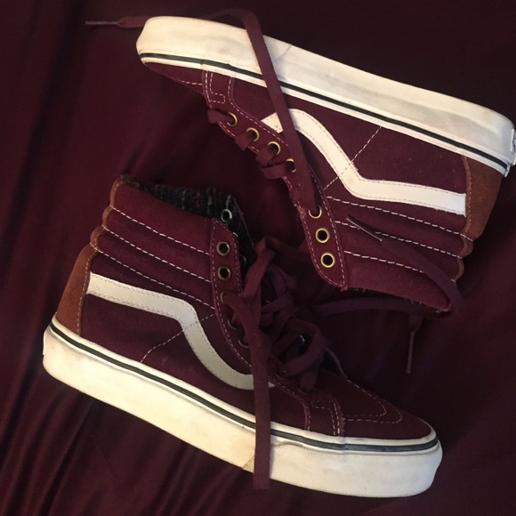 Vans Burgundy Sk8-Hi Sneakers- Size 5.5