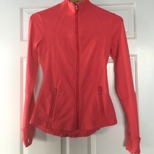 Coral stretchy track jacket. Great for running in