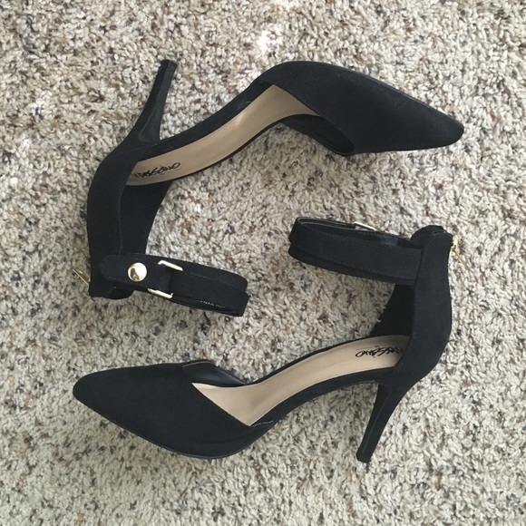 Suede Black Heels