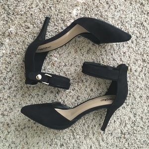 Suede Black Heels