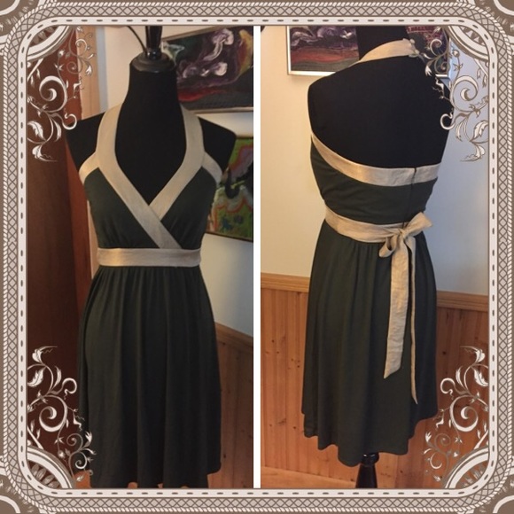 Olive green sexy halter 1